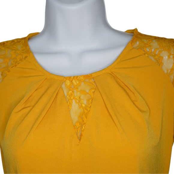 Crew Neck Yellow Sleeveless Top Tank Desing Sz Xs - Picture 2 of 8